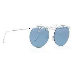 Giorgio Armani - Signature - Metal Round Frame Sunglasses - Silver - Sunglasses - Giorgio Armani Eyewear - Avvenice