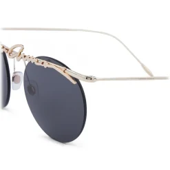 Giorgio Armani - Signature - Metal Round Frame Sunglasses - Gold - Sunglasses - Giorgio Armani Eyewear - Avvenice