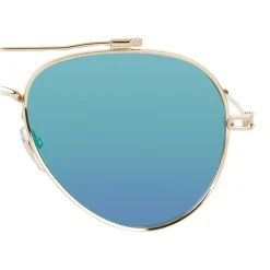 Givenchy - Aviator Sunglasses in Metal Frame with Golden Finish and Turquoise - Sunglasses - Givenchy Eyewear - Avvenice