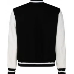 Givenchy - Black and White Wool and Leather Bomber Jacket - Givenchy Exclusive Luxury Collection - Avvenice