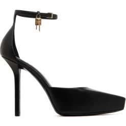 Givenchy - Black Calf Leather Lock Platform Pumps - Givenchy Exclusive Luxury Collection - Avvenice