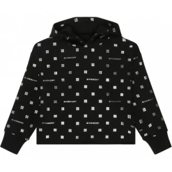 Givenchy - Black Cotton Monogram Print Hoodie - Givenchy Exclusive Luxury Collection - Avvenice