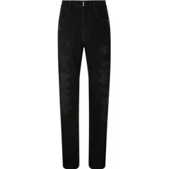 Givenchy - Black Cotton Ripped Jeans - Givenchy Exclusive Luxury Collection - Avvenice