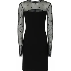 Givenchy - Black 4G Tulle Mini Dress - Givenchy Exclusive Luxury Collection - Avvenice