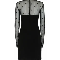 Givenchy - Black 4G Tulle Mini Dress - Givenchy Exclusive Luxury Collection - Avvenice