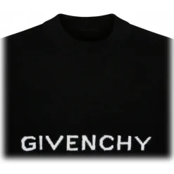 Givenchy - Inlay Logo Black Wool Pullover - Givenchy Exclusive Luxury Collection - Avvenice