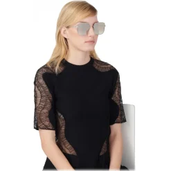 Givenchy - Sunglasses GV Double Wire in Metal - Silver Brown - Sunglasses - Givenchy Eyewear - Avvenice