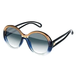 Givenchy - Sunglasses Round Oversize Silhouette in Optyl - Blue Brown - Sunglasses - Givenchy Eyewear - Avvenice
