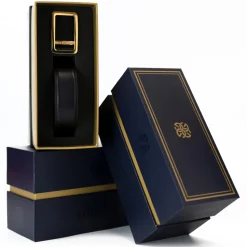 Goldfels - Gold I - Calfskin Jet Black - Black - Belt - Made in Italy - Luxury Exclusive Collection - Avvenice