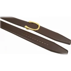 Goldfels - Gold II - Calfskin Chocolate Brown - Brown - Belt - Made in Italy - Luxury Exclusive Collection - Avvenice