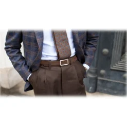 Goldfels - Palladium I - Suede Havana Brown - Brown - Belt - Made in Italy - Luxury Exclusive Collection - Avvenice