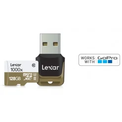GoPro - Lexar Professional 1000x microSDXC 128 GB UHS-II/U3 - 150MB/s - W/USB 3.0 Reader Flash Memory Card - GoPro Accessories - Avvenice
