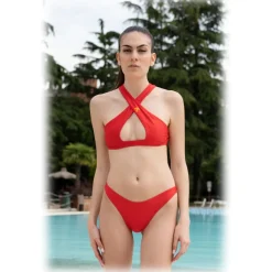 Grace - Grazia di Miceli - Crossover Bikini Red "Kyoto" - Luxury Collection - Made in Italy - High Quality - Avvenice
