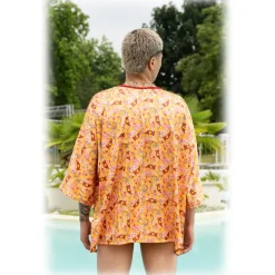 Grace - Grazia di Miceli - Men's Kimono with Oriental Prints Hiloya - Luxury Collection - Made in Italy - High Quality - Avvenice