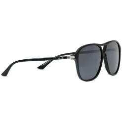 Gucci - Acetate Aviator Sunglasses with Optimal Fit - Acetate Black Lenses Grey - Gucci Eyewear - Avvenice