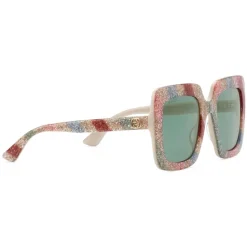 Gucci - Acetate Glitter Square Sunglasses - White with Multicolored Glitter - Gucci Eyewear - Avvenice