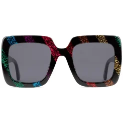 Gucci - Acetate Square Sunglasses with Glitter - Rainbow Glitter Black - Gucci Eyewear - Avvenice