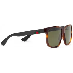 Gucci - Acetate Square Sunglasses - Acetate Turtle Green Lenses - Gucci Eyewear - Avvenice