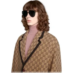 Gucci - Aviator Acetate and Metal Sunglasses - Black Gold - Gucci Eyewear - Avvenice