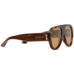 Gucci - Aviator Acetate Sunglasses - Tortoiseshell - Gucci Eyewear - Avvenice