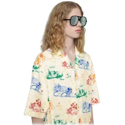 Gucci - Aviator Acetate Sunglasses - Black - Gucci Eyewear - Avvenice