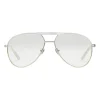 Gucci - Aviator Metal Glasses - Silver - Gucci Eyewear - Avvenice