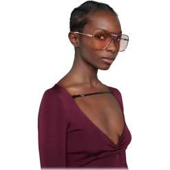 Gucci - Aviator Metal Sunglasses - Gold Lilac - Gucci Eyewear - Avvenice