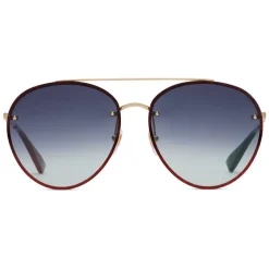 Gucci - Aviator Metal Sunglasses - Gold with Glitter Detail - Gucci Eyewear - Avvenice