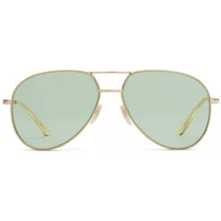 Gucci - Aviator Metal Sunglasses - Gold  with Transparent Yellow Detail - Gucci Eyewear - Avvenice