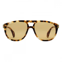 Gucci - Aviator Sunglassed with Web Enamel - Turtle - Gucci Eyewear - Avvenice