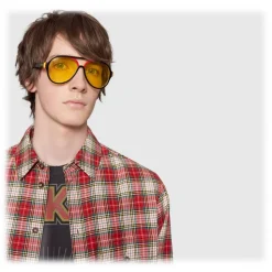 Gucci - Aviator Sunglasses in Multilayer Acetate - Multilayer Black Red Green and Yellow - Gucci Eyewear - Avvenice