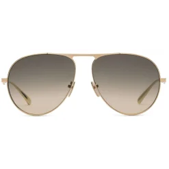 Gucci - Aviator Sunglasses in Metal - Gold Coloured Shaded Brown Lenses - Gucci Eyewear - Avvenice