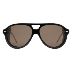 Gucci - Aviator Sunglasses with Blinkers - Black - Gucci Eyewear - Avvenice