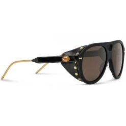 Gucci - Aviator Sunglasses with Blinkers - Black - Gucci Eyewear - Avvenice
