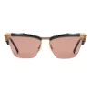Gucci - Bamboo Effect Cat-Eye Sunglasses - Black Brown - Gucci Eyewear - Avvenice
