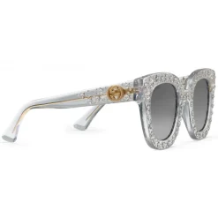 Gucci - Cat Eye Acetate Sunglasses with Stars - Clear Acetate - Gucci Eyewear - Avvenice