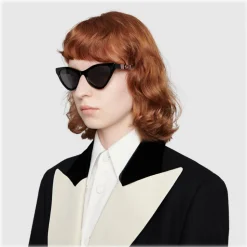 Gucci - Cat Eye Acetate Sunglasses - Black  - Gucci Eyewear - Avvenice