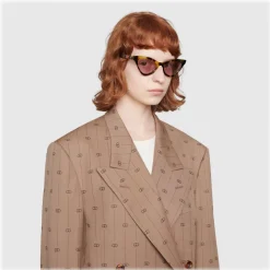 Gucci - Cat Eye Acetate Sunglasses - Turtle  - Gucci Eyewear - Avvenice