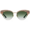 Gucci - Cat Eye Glitter Acetate Sunglasses - Beige Glitter Acetate and Gold Metal  - Gucci Eyewear - Avvenice