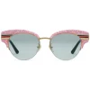 Gucci - Cat Eye Glitter Acetate Sunglasses - Pink Glitter Acetate and Gold Metal  - Gucci Eyewear - Avvenice