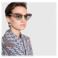 Gucci - Cat Eye Glitter Acetate Sunglasses - Pink Glitter Acetate and Gold Metal  - Gucci Eyewear - Avvenice