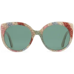 Gucci - Cat Eye Sunglasses in Glitter Acetate - Light Ivory Acetate - Gucci Eyewear - Avvenice