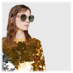 Gucci - Cat Eye Sunglasses in Glitter Acetate - Light Ivory Acetate - Gucci Eyewear - Avvenice