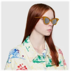 Gucci - Cat-Eye Acetate Sunglasses - Yellow - Gucci Eyewear - Avvenice