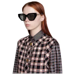 Gucci - Cat-Eye Acetate Sunglasses - Black - Gucci Eyewear - Avvenice
