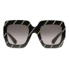 Gucci - Crystal Striped Square Sunglasses - Black - Gucci Eyewear - Avvenice