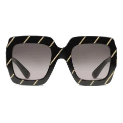 Gucci - Crystal Striped Square Sunglasses - Black - Gucci Eyewear - Avvenice