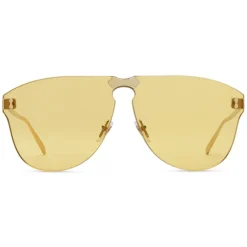 Gucci - Frameless Aviator Sunglasses - Gold Yellow Lenses - Gucci Eyewear - Avvenice
