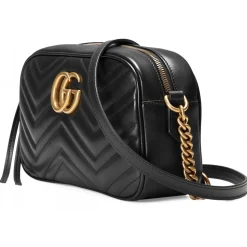 Gucci - GG Marmont Small Shoulder Bag - Black Leather - Bag - Gucci Exclusive Collection - Avvenice