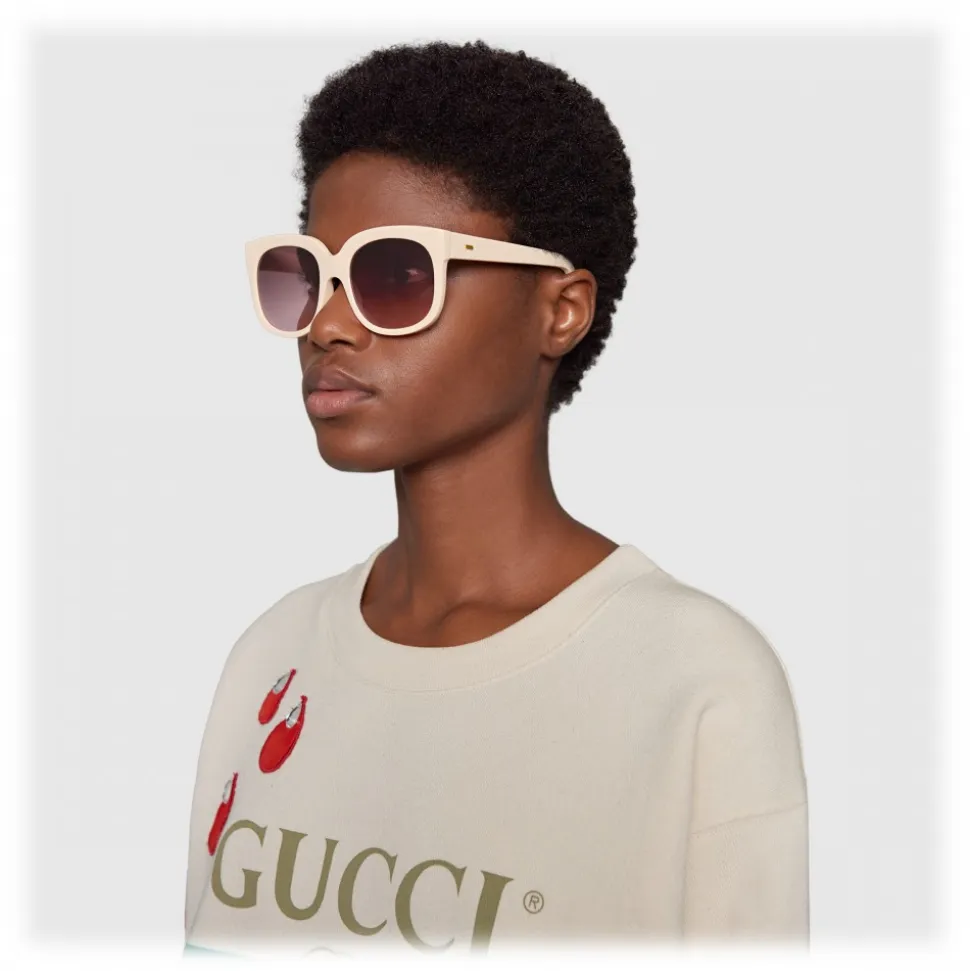 Gucci - Gucci Elton John Sunglasses Brown - Elton John - Ivory Acetate - Gucci Eyewear - Elton John Official - Avvenice